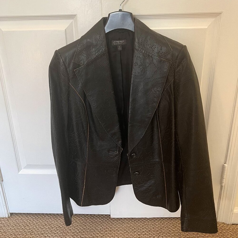 Nordstrom Genuine Leather Perforated Blazer